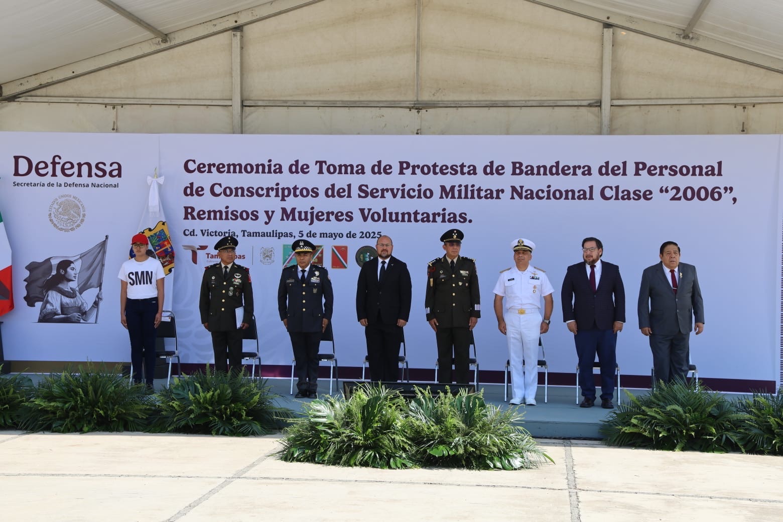 Conmemoran en Tamaulipas el 163 aniversario de la Batalla de Puebla y realizan toma de protesta de bandera del Servicio Militar Nacional